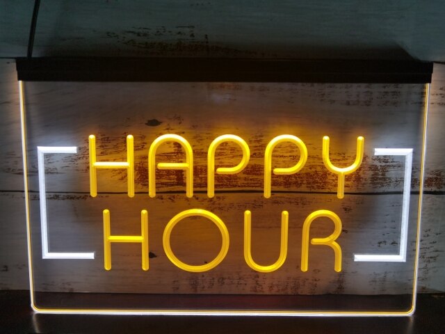 Happy Hour Two Tone Illuminated Sign