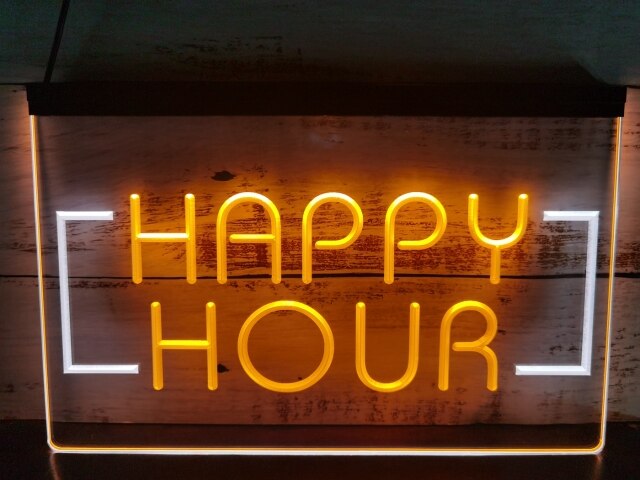 Happy Hour Two Tone Illuminated Sign