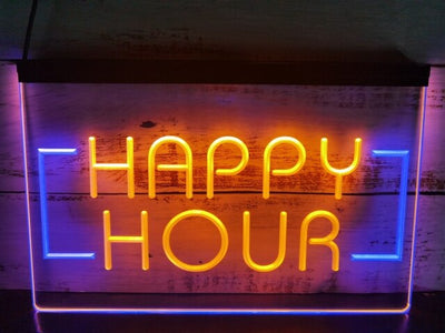 Happy Hour Two Tone Illuminated Sign