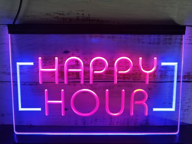 Happy Hour Two Tone Illuminated Sign