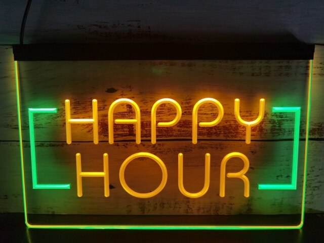 Happy Hour Two Tone Illuminated Sign