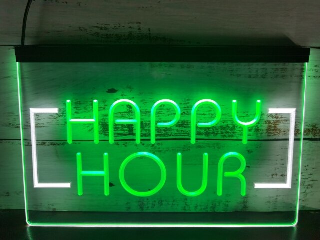 Happy Hour Two Tone Illuminated Sign