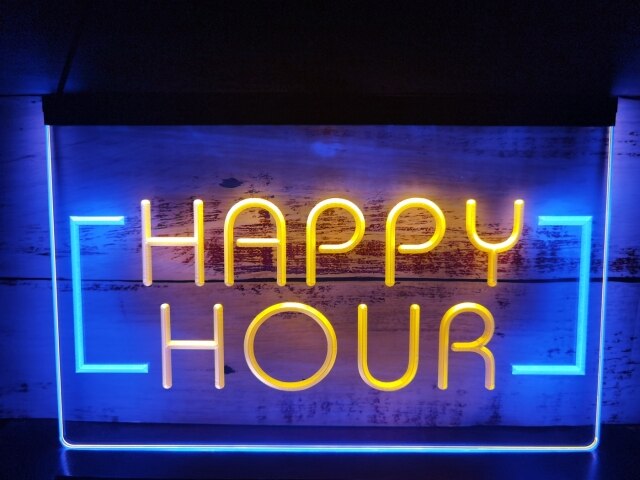 Happy Hour Two Tone Illuminated Sign