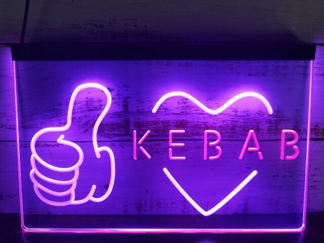 Kebab Shop Restaurant Two Tone Illuminated Sign