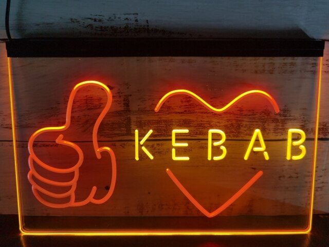 Kebab Shop Restaurant Two Tone Illuminated Sign