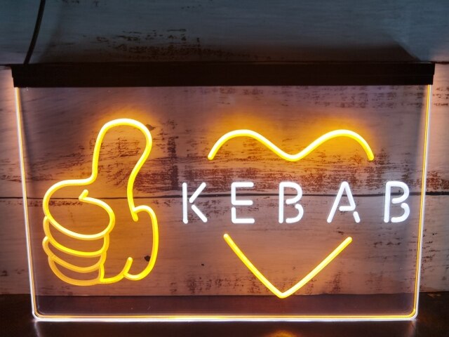 Kebab Shop Restaurant Two Tone Illuminated Sign