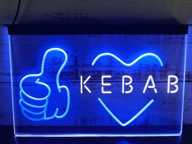 Kebab Shop Restaurant Two Tone Illuminated Sign