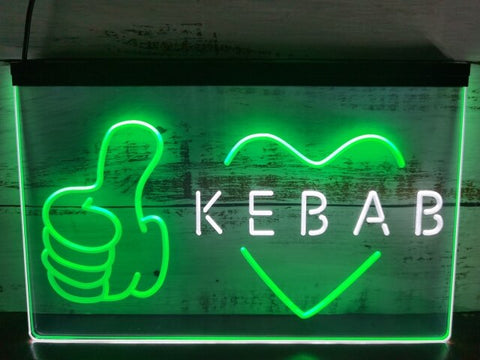 Image of Kebab Shop Restaurant Two Tone Illuminated Sign