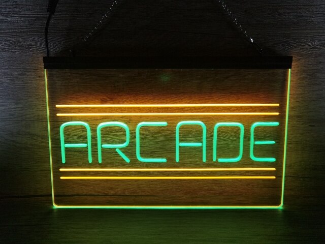 Arcade Retro Two Tone Illuminated Sign