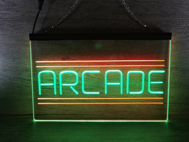 Arcade Retro Two Tone Illuminated Sign