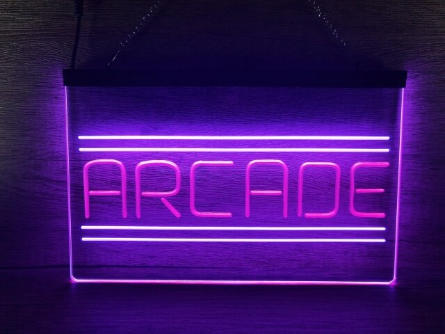 Arcade Retro Two Tone Illuminated Sign