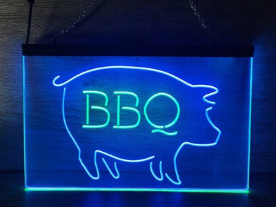 BBQ Pig Two Tone Illuminated Sign