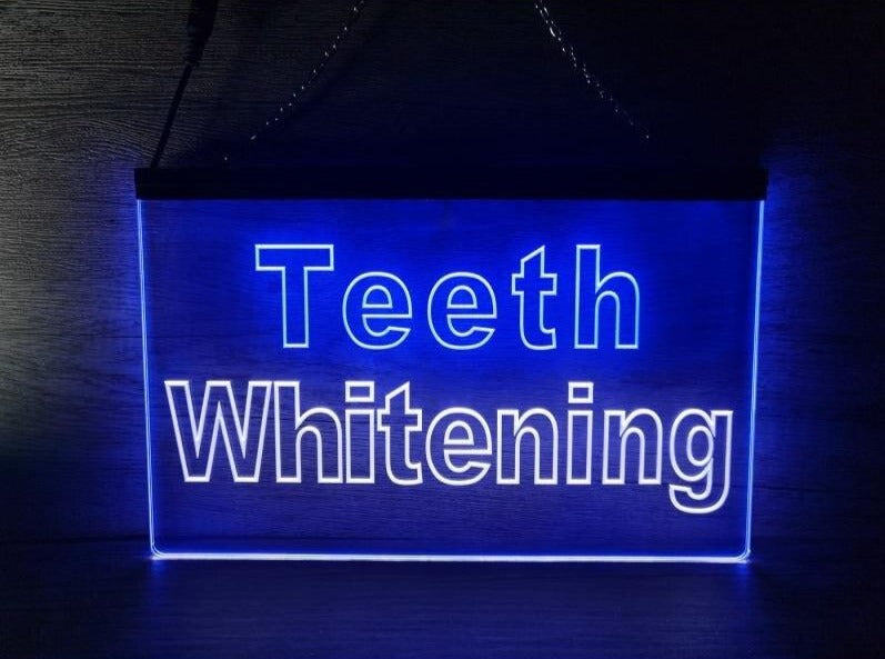 Teeth Whitening Dentist Two Tone Illuminated Sign