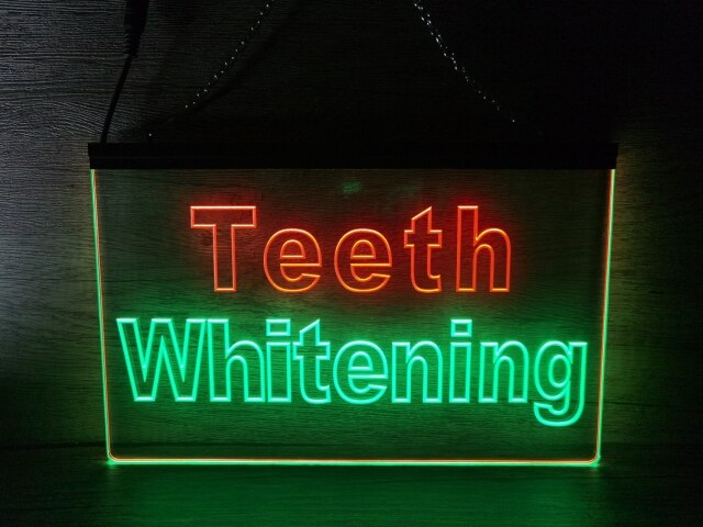 Teeth Whitening Dentist Two Tone Illuminated Sign