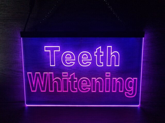 Teeth Whitening Dentist Two Tone Illuminated Sign