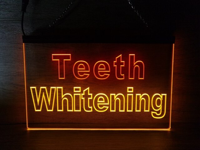 Teeth Whitening Dentist Two Tone Illuminated Sign