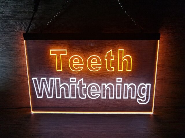 Teeth Whitening Dentist Two Tone Illuminated Sign