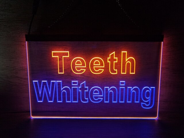 Teeth Whitening Dentist Two Tone Illuminated Sign