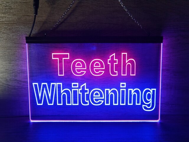 Teeth Whitening Dentist Two Tone Illuminated Sign
