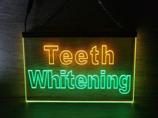Teeth Whitening Dentist Two Tone Illuminated Sign