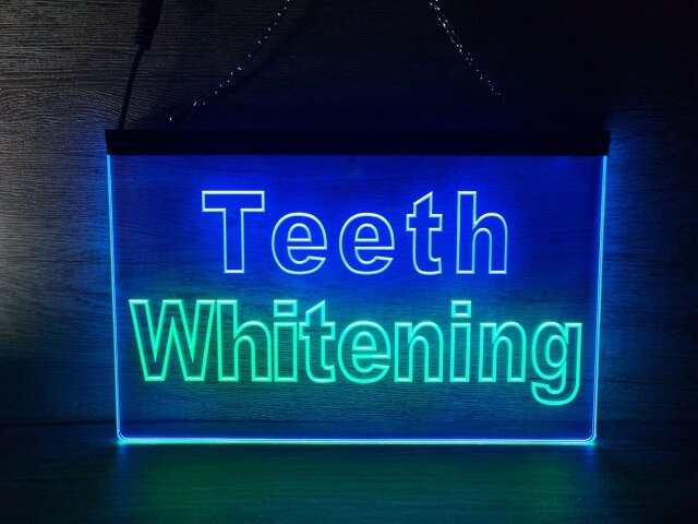 Teeth Whitening Dentist Two Tone Illuminated Sign