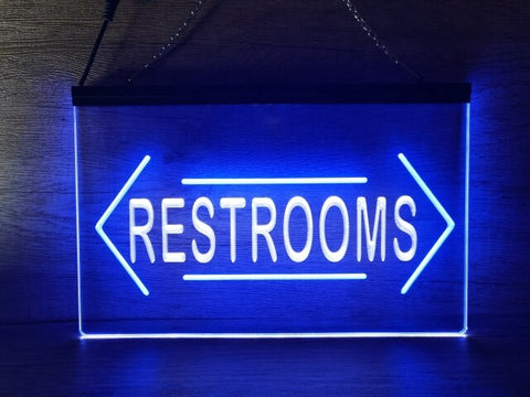 Image of Restrooms Both Sides Two Tone Illuminated Sign