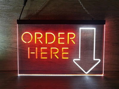 Order Here Two Tone Illuminated Sign