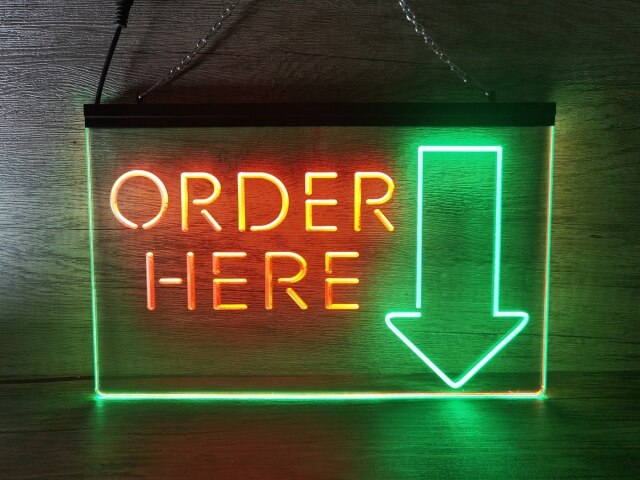 Order Here Two Tone Illuminated Sign