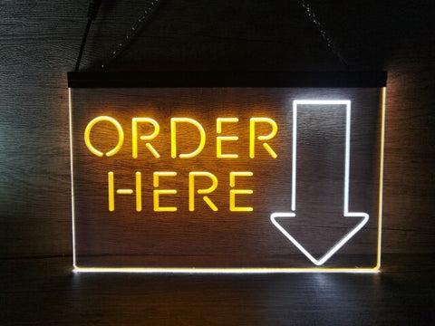 Image of Order Here Two Tone Illuminated Sign