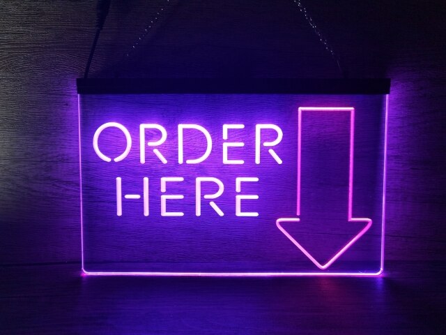 Order Here Two Tone Illuminated Sign