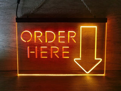 Order Here Two Tone Illuminated Sign