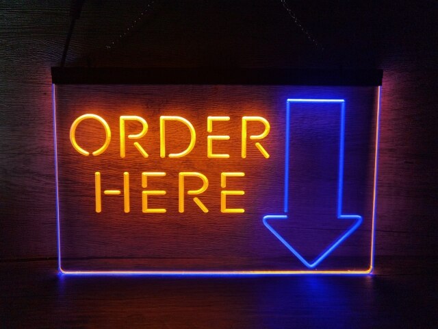 Order Here Two Tone Illuminated Sign