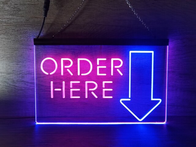 Order Here Two Tone Illuminated Sign