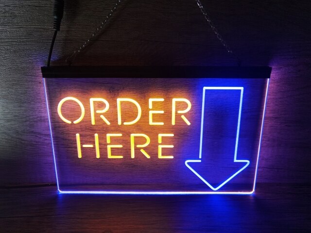 Order Here Two Tone Illuminated Sign