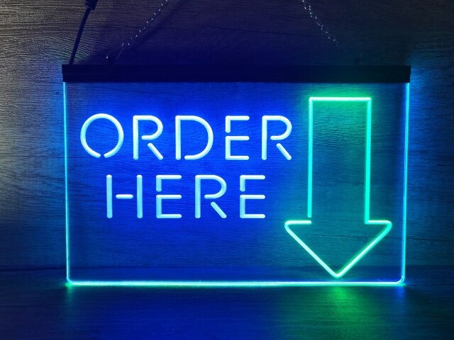 Order Here Two Tone Illuminated Sign