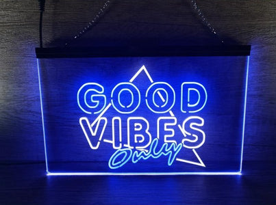 Good Vibes Only Triangle Two Tone Illuminated Sign