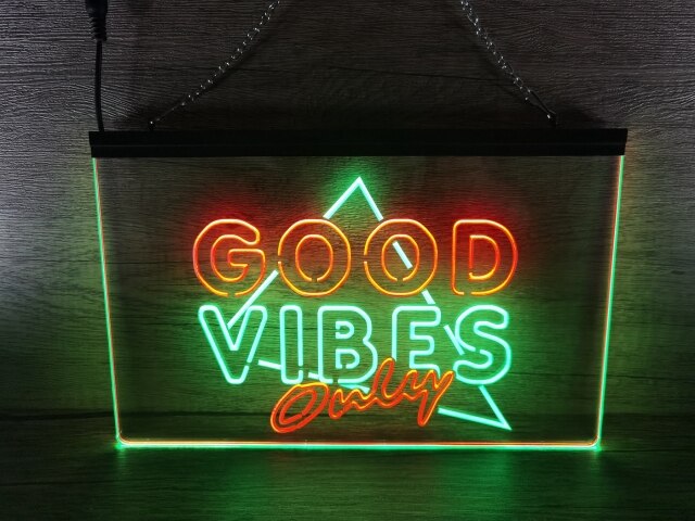 Green Vibes Only Neon Sign