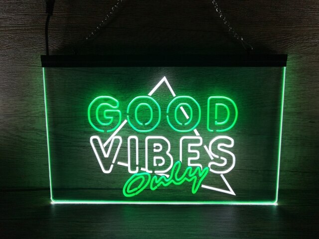 Green Vibes Only Neon Sign