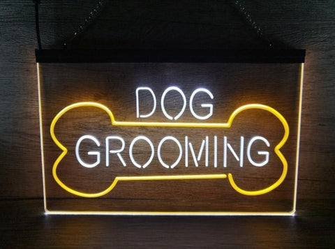 Image of Dog Grooming Two Tone Illuminated Sign
