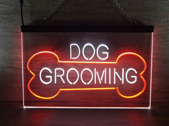 Dog Grooming Two Tone Illuminated Sign