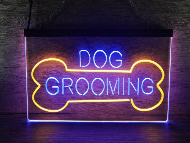 Dog Grooming Two Tone Illuminated Sign