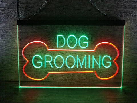 Image of Dog Grooming Two Tone Illuminated Sign