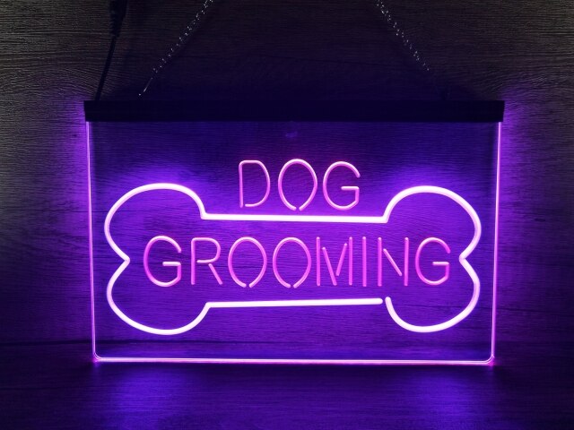 Dog Grooming Two Tone Illuminated Sign