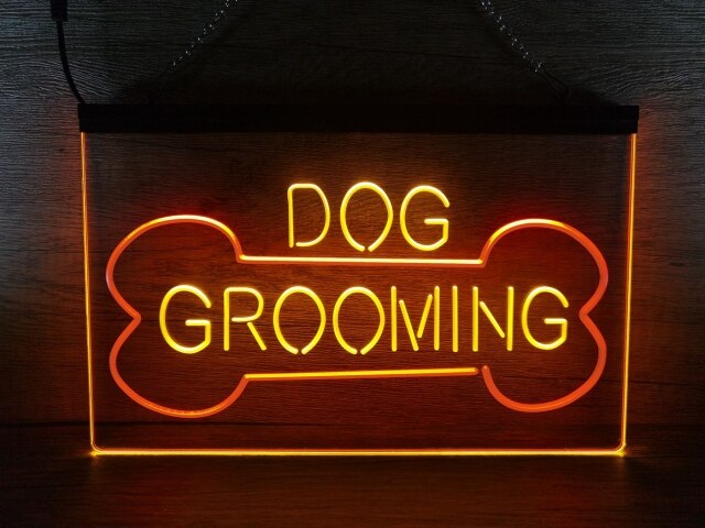 Dog Grooming Two Tone Illuminated Sign