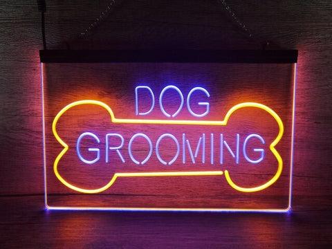 Image of Dog Grooming Two Tone Illuminated Sign