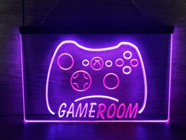 Game Room Controller Two Tone Illuminated Sign
