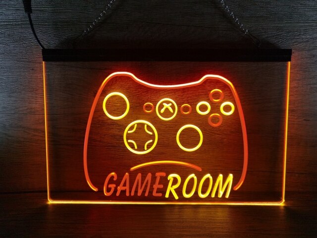 Game Room Controller Two Tone Illuminated Sign