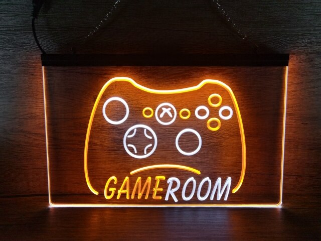 Game Room Controller Two Tone Illuminated Sign