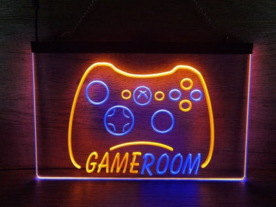 Game Room Controller Two Tone Illuminated Sign