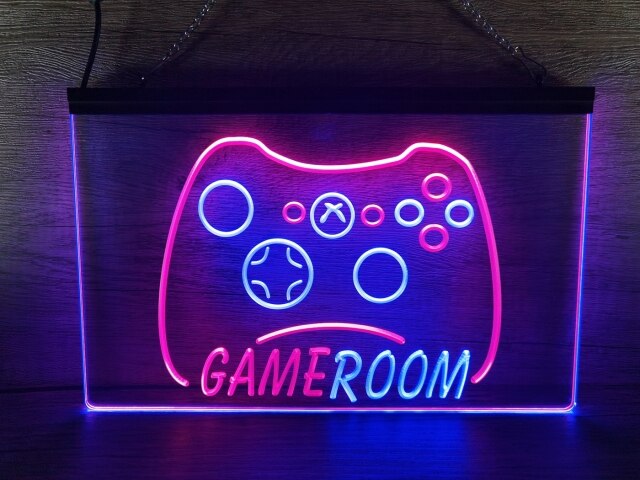 Game Room Controller Two Tone Illuminated Sign